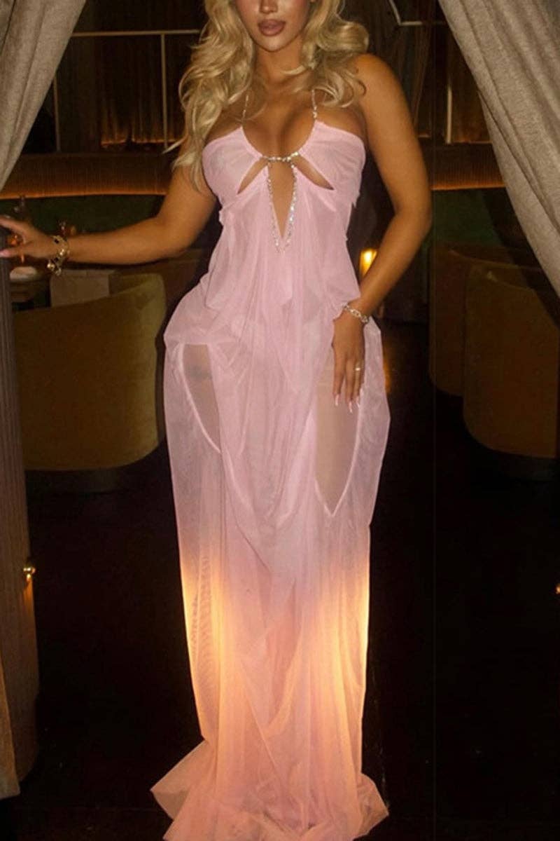 Elegant Sleeveless Cutout Maxi Dress