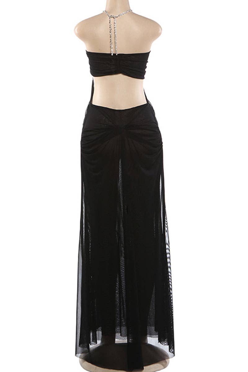 Elegant Sleeveless Cutout Maxi Dress